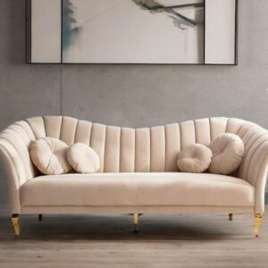 Luxury Velvet Curved Back Sofa