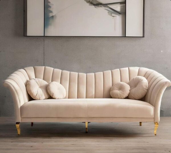 Luxury Velvet Curved Back Sofa