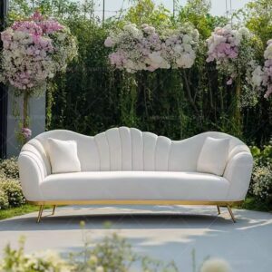 Luxury Shell Design Velvet Sofa